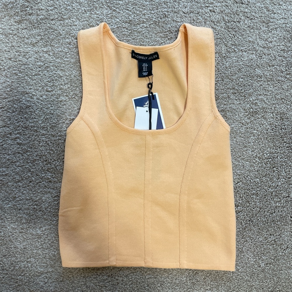 light orange sincerely jules cropped tank